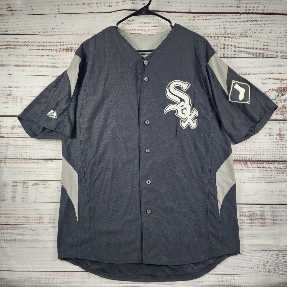 Majestic Chicago White Sox Joe Crede #24 Jersey Men's Large Black Gray MLB